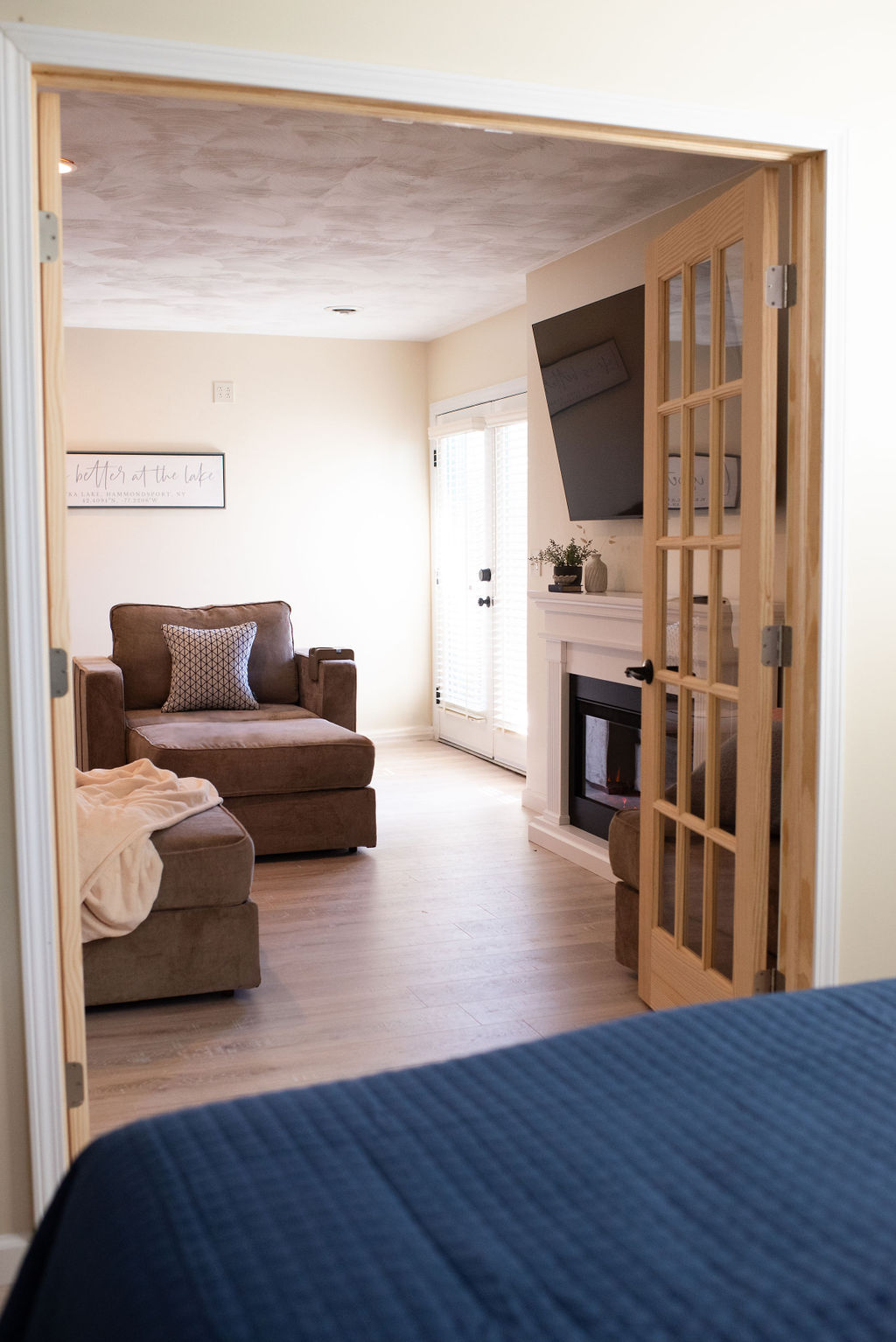 View from bedroom to living room